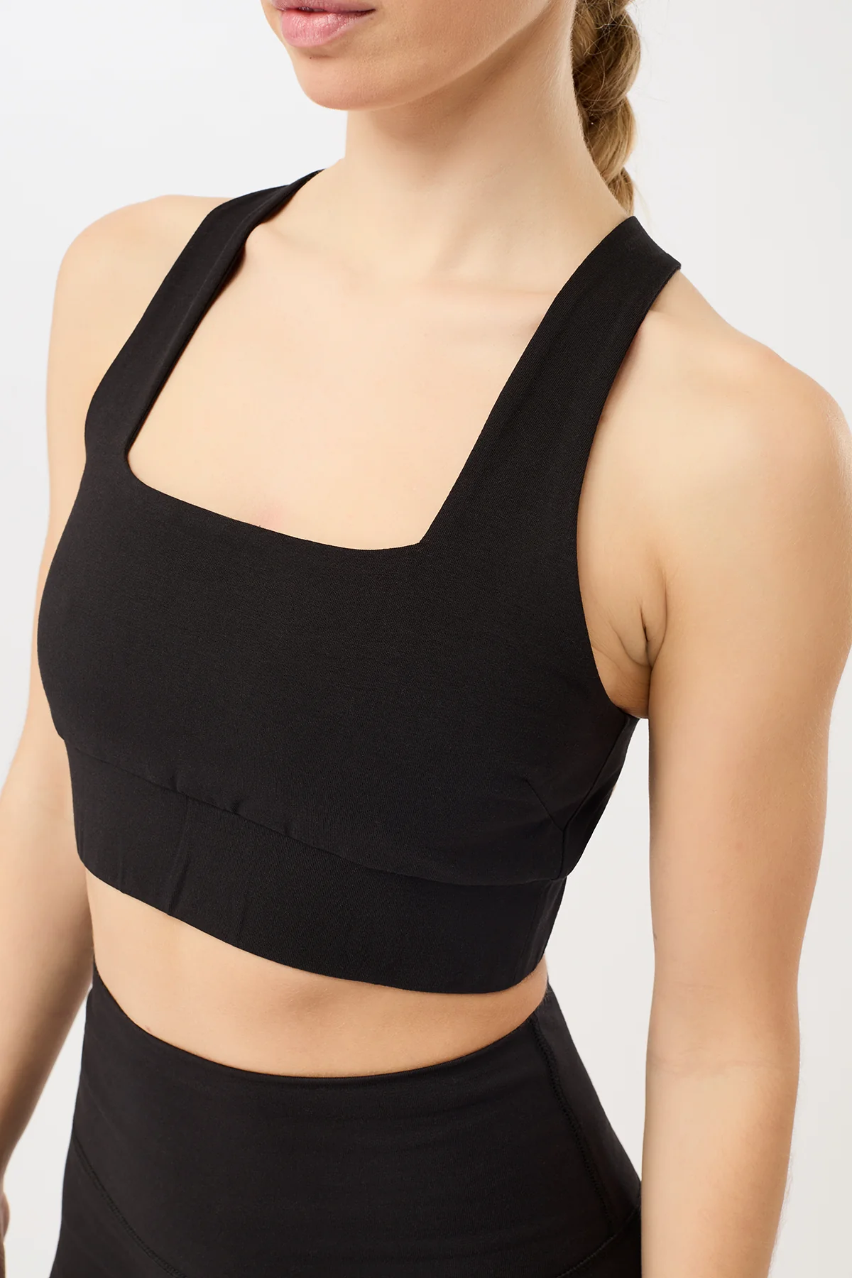 French Neck Bra - Black, GOTS - Image 3