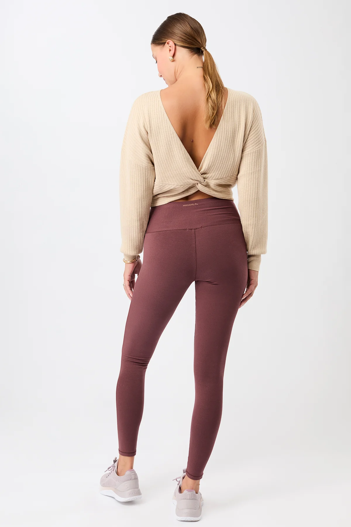 Wrap Legging - Rosewood, GOTS - Image 4