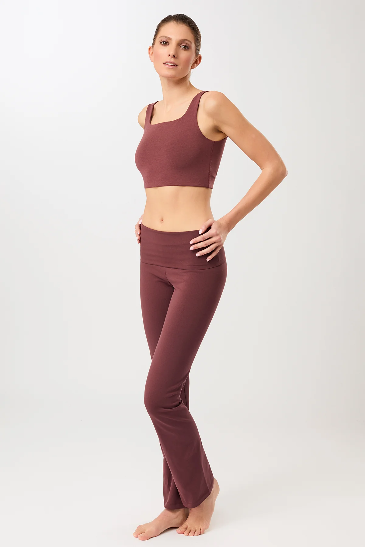 Legging Roll-Down Flared - Rosewood, GOTS - Image 5