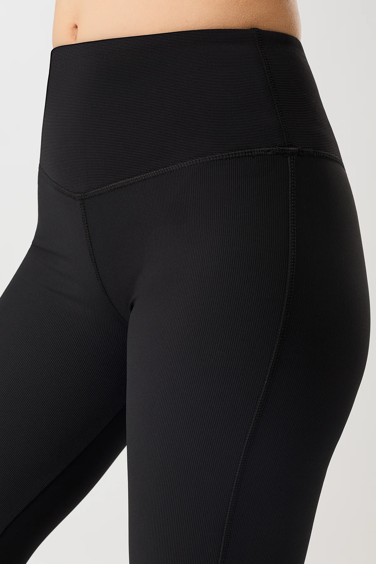 Flared & Ribbed Legging - Black - Image 4