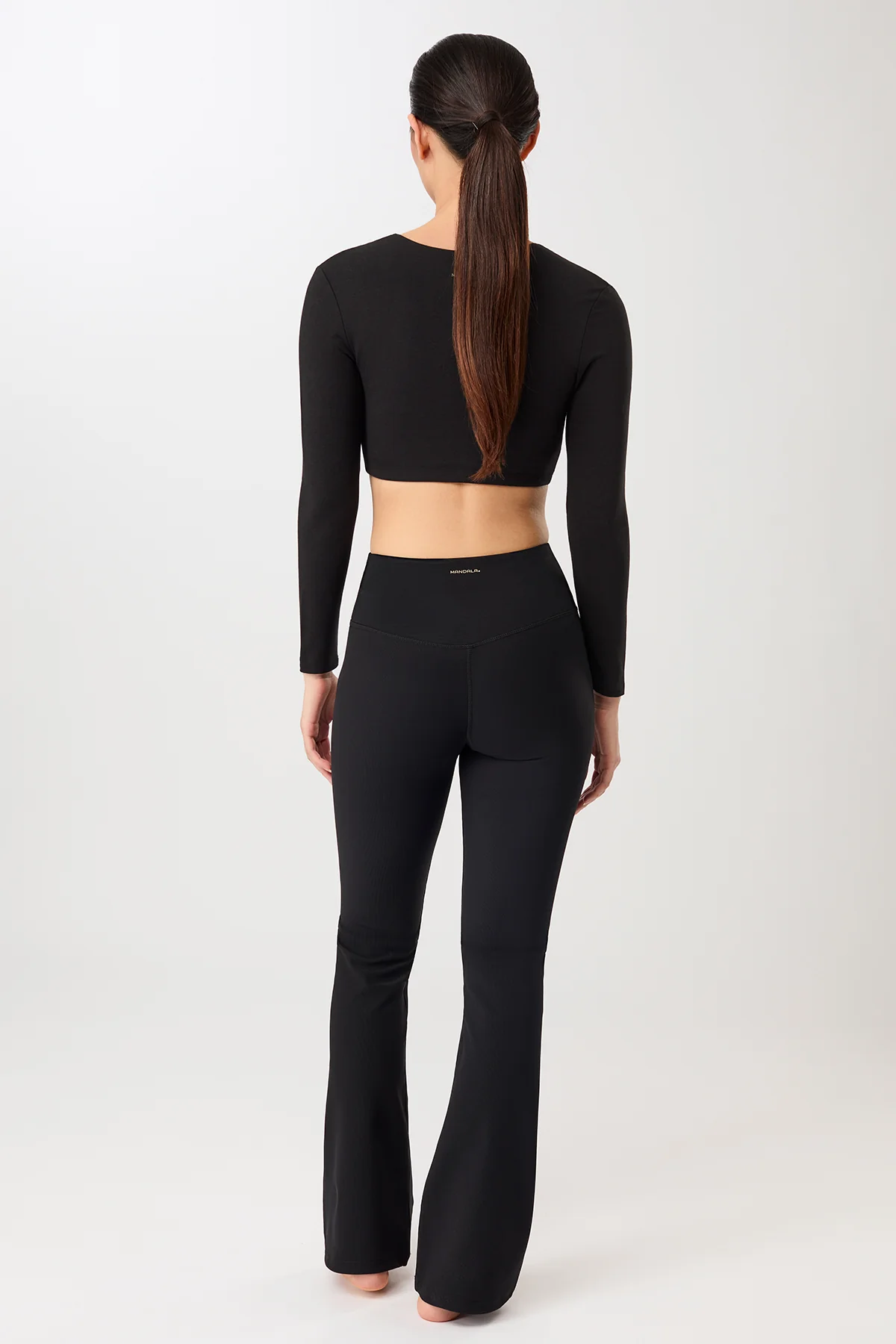 Flared & Ribbed Legging - Black - Image 6