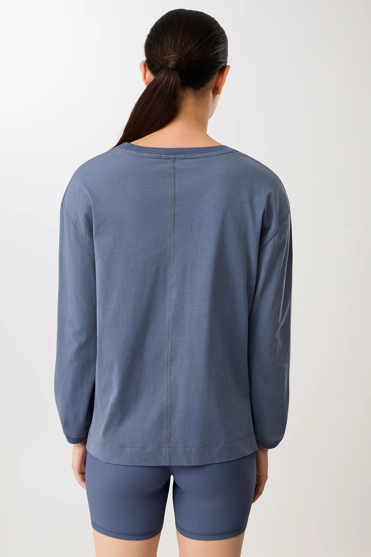 Longsleeve T-Shirt - Eclipse Blue, GOTS - Image 3