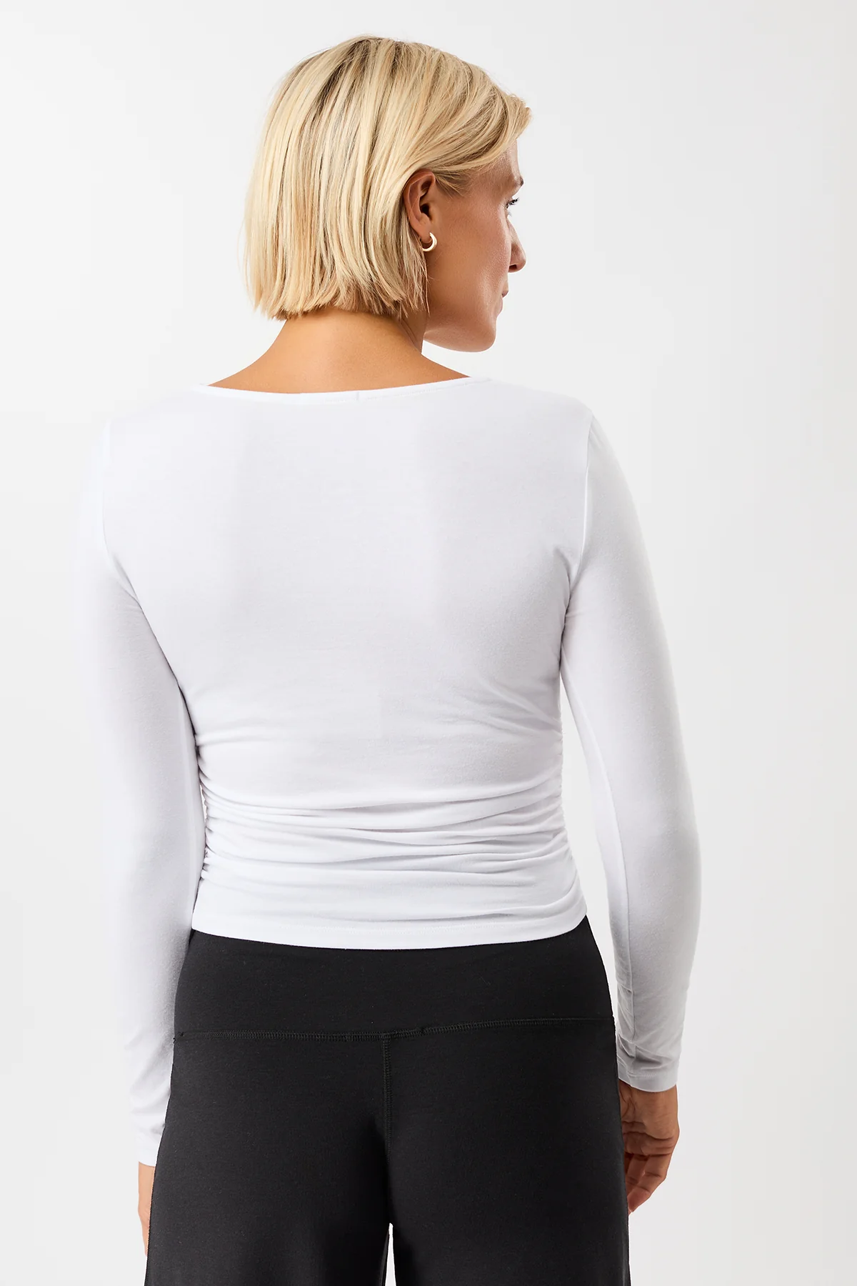 Side Ruffled Longsleeve - White - Image 3