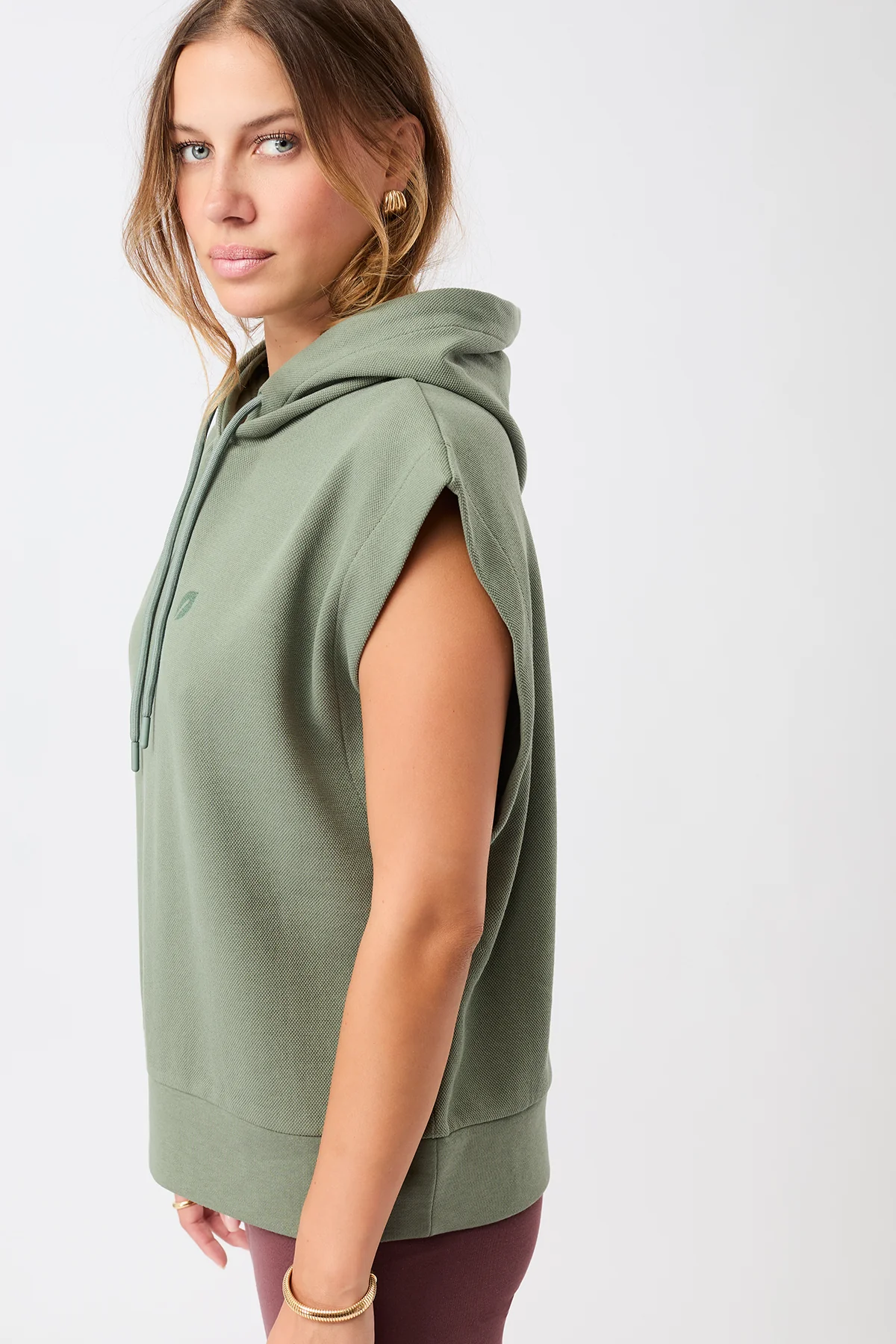 Hoodie Veste - Charcoal Green, GOTS - Image 3