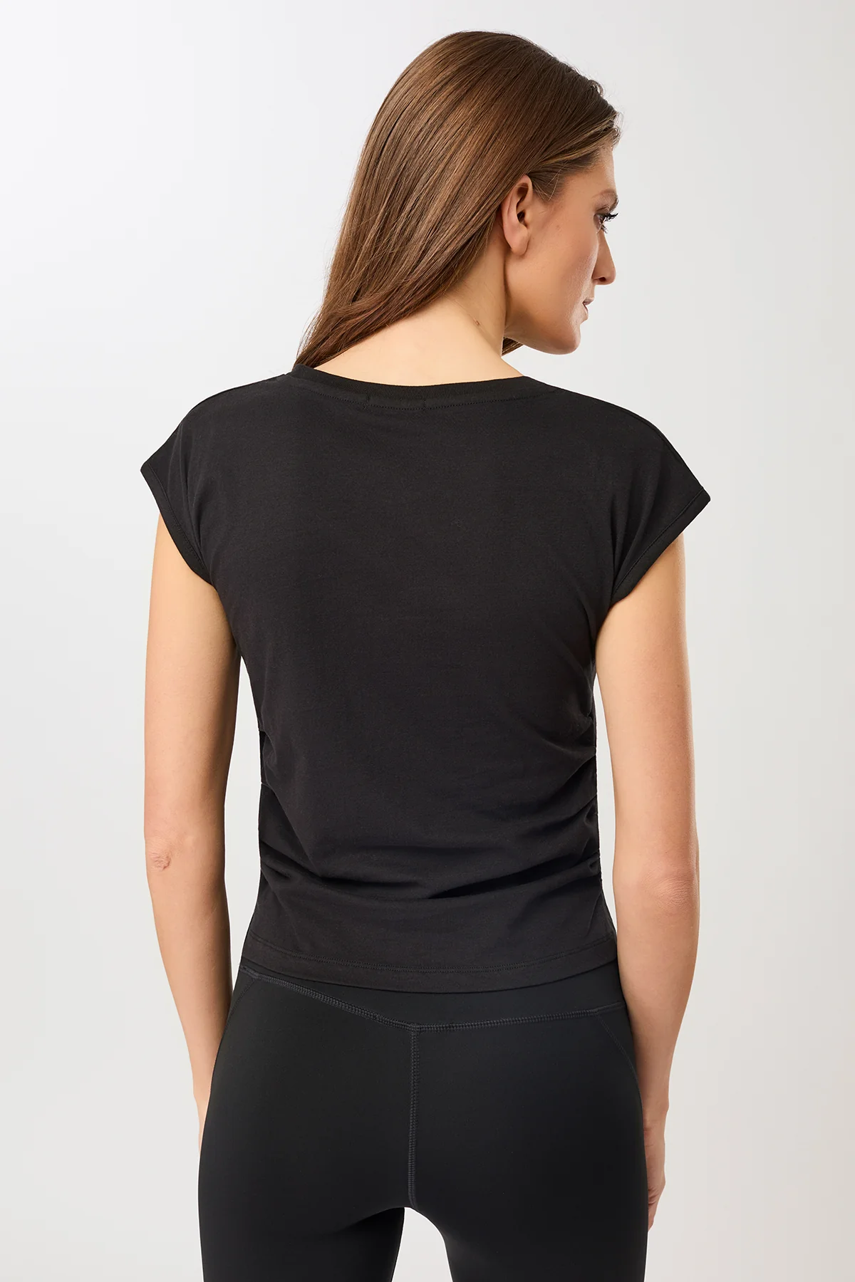 Side Ruffled Top - Black, GOTS - Image 3