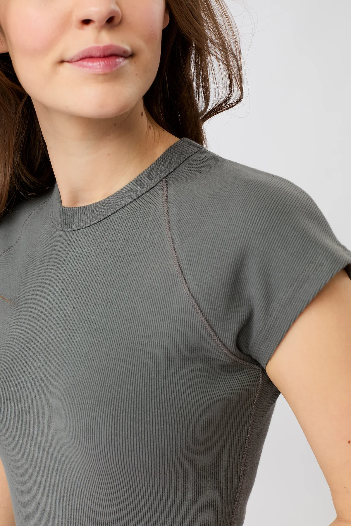 Slim Fit Ribbed Tee - Nox, GOTS - Image 3